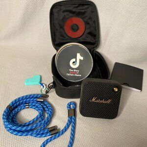 TikTok Employee Issued Marshall Bluetooth Speaker and Custom Carrying Case